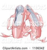 Pink Satin Ballet Slippers and Laces