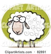 Pleasant Sketched Sheep with Swirls in His Hair