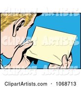 Pop Art Man Reading a Message