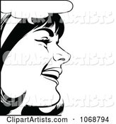 Pop Art Talking Woman in Black and White 2