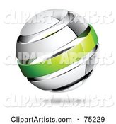Pre-Made Business Logo of a Shiny White and Green Globe