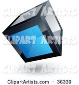 Pre-Made Logo of a Cube with One Blue Transparent Window
