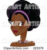 Pretty Black Woman with a Headband and an Afro Hair Style