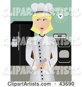 Professional Female Chef Standing Proudly in Her Kitchen