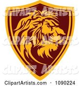 Profiled Lion Mascot Shield Badge