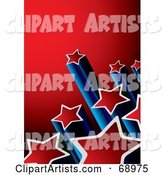 Red and Blue Background with Columns of Shooting Stars