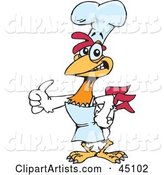 Red and White Rooster Character Chef