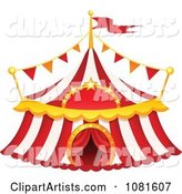 Red and White Striped Big Top Circus Tent