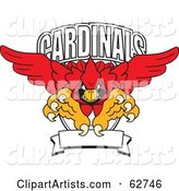 Red Cardinals Character School Mascot Logo