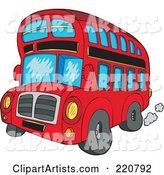 Red Cartoon Double Decker Bus