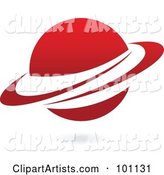 Red Ringed Planet Logo Icon