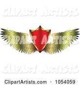Red Shield with Golden Wings