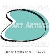 Retro Boomerang Turquoise Circle Graphic Shape Clipart Illustration