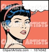 Retro Pop Art Woman in Deep Thought