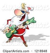 Rock N Roll Santa Playing an Electric Guitar