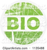 Round Grungy Green Bio Icon