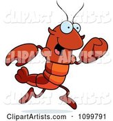 Running Lobster or Crawdad Mascot Character