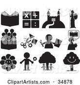 Set of Educational and Entertainment Icons