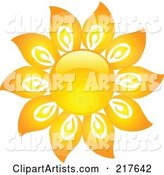 Shiny Orange Hot Summer Sun Design Element - 16