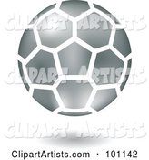 Shiny Silver Soccer Logo Icon