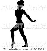 Silhouetted Female Jazz Dancer