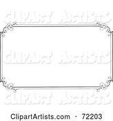 Simple Border Frame with Elegant Designed Corners on White