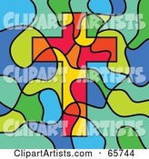 Stained Glass Christian Cross Background