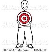 Stick Man Holding a Target