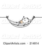 Stick Man Relaxing in a Hammock