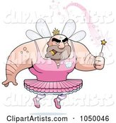 Strong Tooth Fairy Man Smoking a Cigar