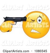 Suicidal Emoticon Holding a Gun to His Head