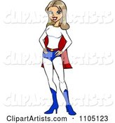 Super Hero Woman with Her Hands on Her Hips