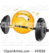 Sweaty Emoticon Lifting a Heavy Barbell