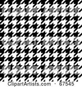 Tight Weave Black and White Houndstooth Patterned Background