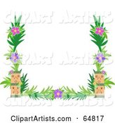 Tiki and Flower Border Frame