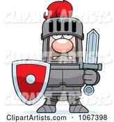 Tough Knight in Red and Gray Armor