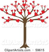Tree Growing an Abundance of Red Hearts