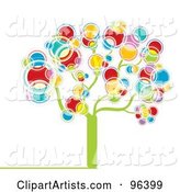 Tree Made of Rainbow Colored Bubbles or Circles
