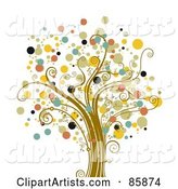 Tree with Halftone Dot Foliage - Version 2