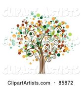 Tree with Halftone Dot Foliage - Version 4