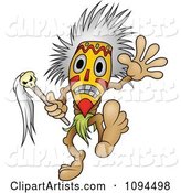 Tribal Man Doing a Voodoo Dance