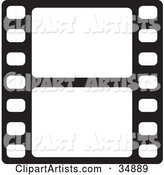 Two Blank White Frames of a Film Strip