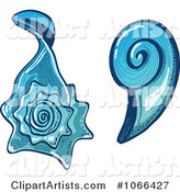 Two Blue Sea Shells