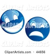 Two Blue Theater Mask Emoticons