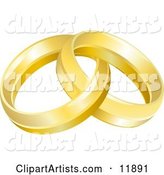 Two Entwined Golden Wedding Rings