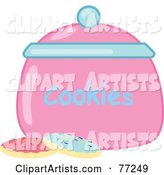 Two Frosted Sugar Cookies by a Jar