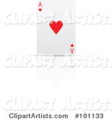 Upright Ace of Hearts Playing Card