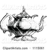 Vintage Black and White Ornate Tea Pot 2