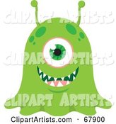 Wide Eyed Green Blob Monster