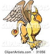 Winged Griffin Creature, Part Lion, Part Eagle